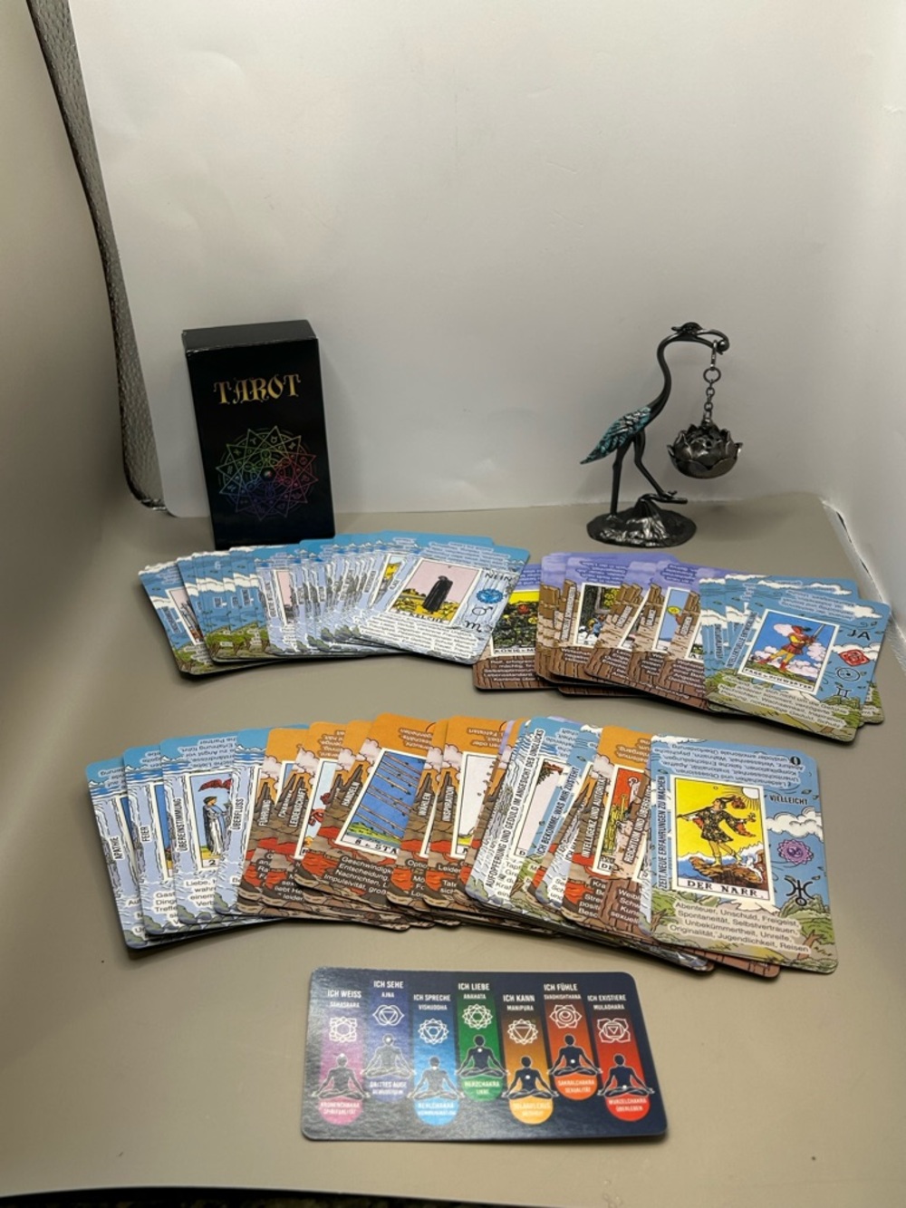 German Tarot Card Deck with loose incense burner